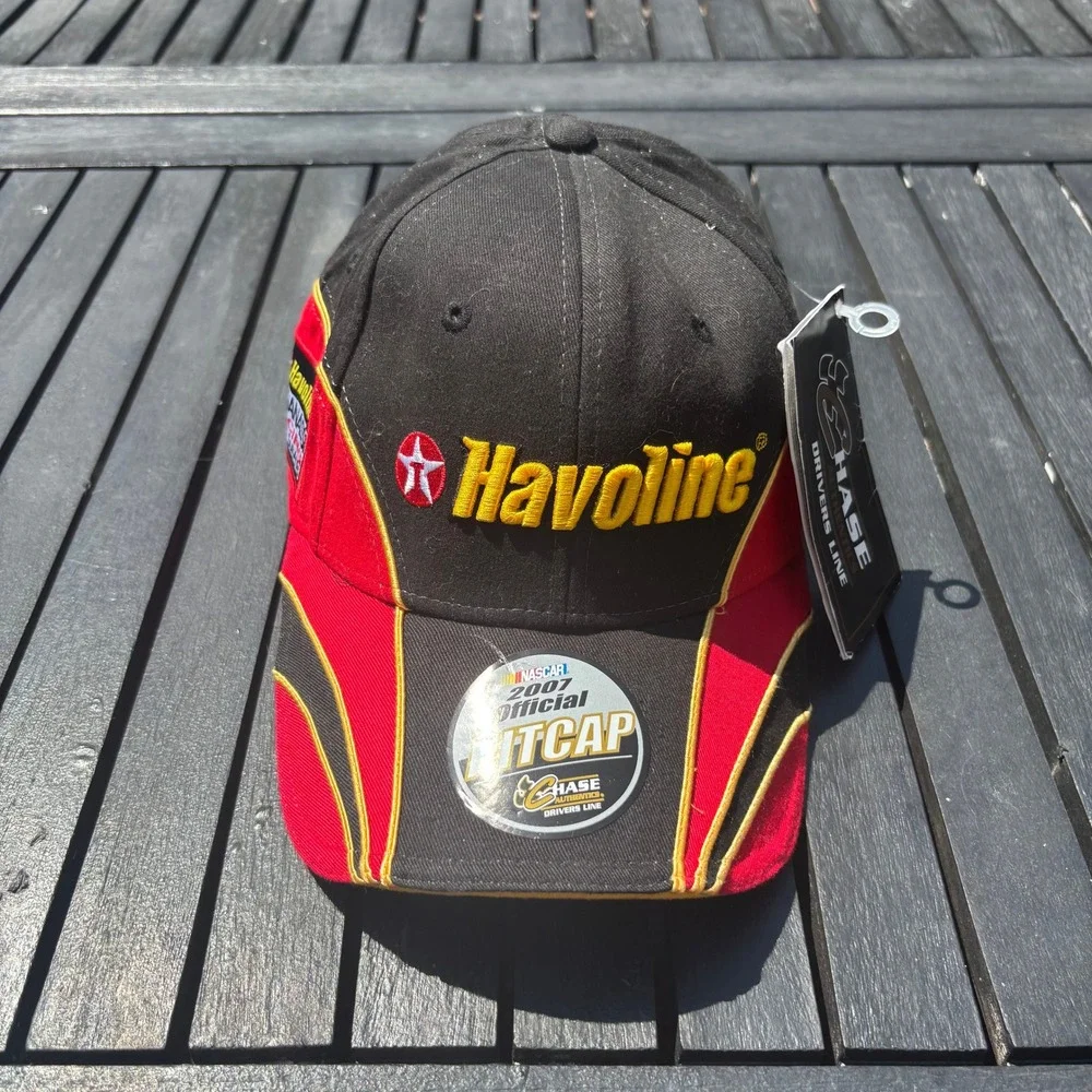 Chase Authentics NASCAR Hat Mens OSFM Black Red NWT Havoline 42 Montoya Pit Cap